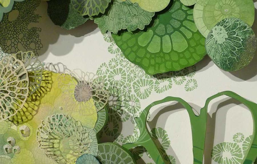 Green Coral design made of paper