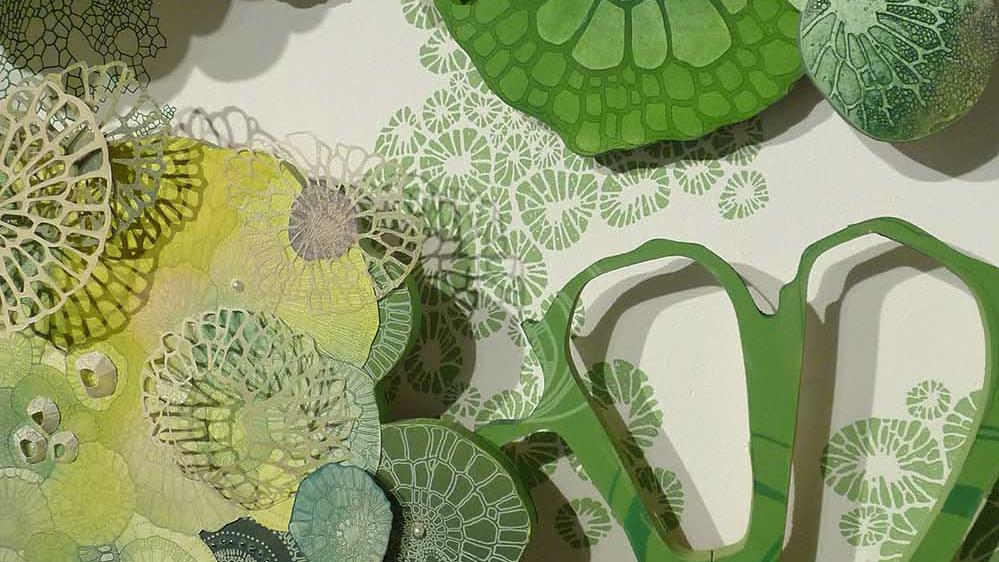 Green Coral design made of paper
