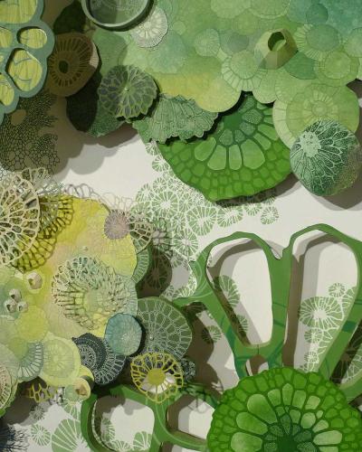 Green Coral design made of paper